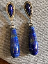 Load image into Gallery viewer, Blue Lapis Dangling Earrings