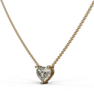 Load image into Gallery viewer, Heart Shape Diamond Solitaire Pendant