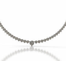 Load image into Gallery viewer, Diamond Tennis Necklace with Tapered Three Prongs