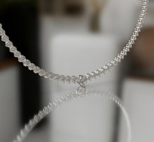 Load image into Gallery viewer, Diamond Tennis Necklace with Tapered Three Prongs