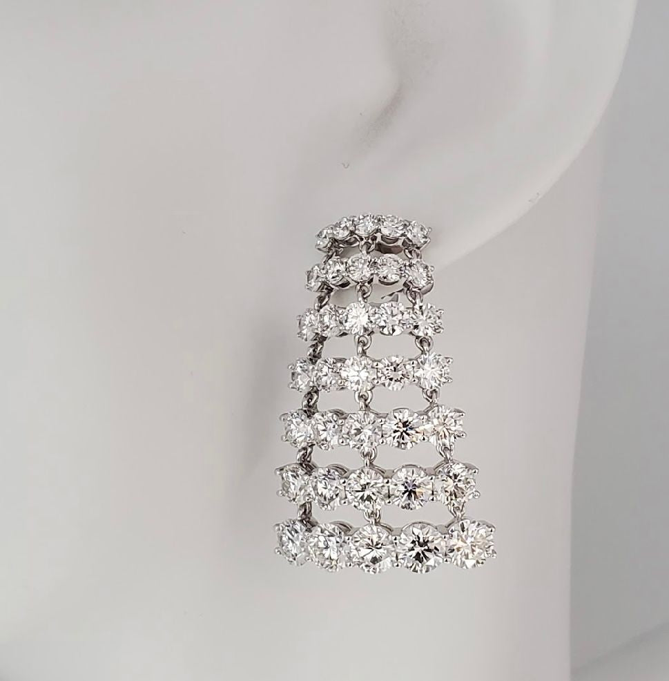 Seven Rows Diamond Earrings