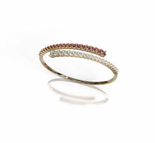 Load image into Gallery viewer, Diamond and Garnet Wrap Bangle