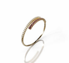 Load image into Gallery viewer, Diamond and Garnet Wrap Bangle