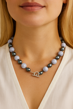Load image into Gallery viewer, Blue Lace Agate Toggle Clasp Necklace