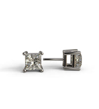 Load image into Gallery viewer, Classic princess cut diamond stud earring