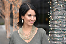 Load image into Gallery viewer, Green Amethyst Multi Row Statement Necklace - minadjewelry