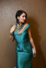 Load image into Gallery viewer, Teal Jade Seven Row Statement Necklace