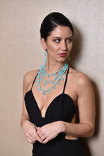 Load image into Gallery viewer, Amazonite & Chalcedony Three Row Necklace - minadjewelry