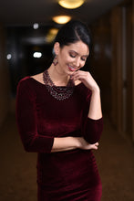 Load image into Gallery viewer, Ruby & Garnet Briolle Statement Necklace