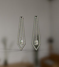 Load image into Gallery viewer, Diamond Pear Shape Framed Diamond Drop Earrings