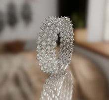 Load image into Gallery viewer, Pear Shape Diamond Statement Cluster Bangle