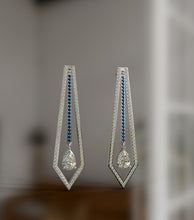 Load image into Gallery viewer, Diamond Pear Shape Framed Diamond Drop Earrings