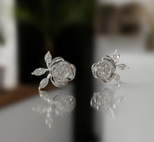 Load image into Gallery viewer, Diamond Rose Earrings