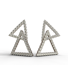 Load image into Gallery viewer, Double Triangle Daimond Hoop Earrings
