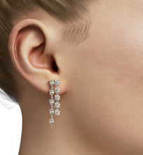 Load image into Gallery viewer, Double row pear shape and diamond earrings double row on manquin
