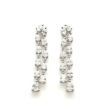 Load image into Gallery viewer, Double Row Pear Shape Diamond Earrings