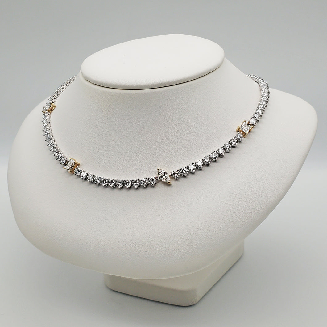 Fancy Shapes Diamond Tennis Necklace
