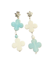 Load image into Gallery viewer, Floral Dangling Agate Earrings