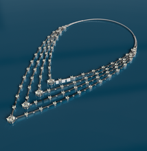 Load image into Gallery viewer, Four row diamond statement necklace