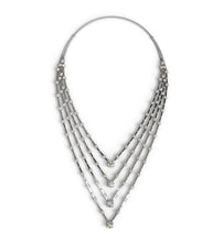 Load image into Gallery viewer, Four row diamond statement necklac
