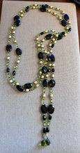 Load image into Gallery viewer, Pearl, Onyx and Peridot Lariat Necklace - minadjewelry