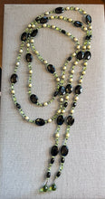 Load image into Gallery viewer, Pearl, Onyx and Peridot Lariat Necklace - minadjewelry