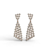 Load image into Gallery viewer, Diamond Dangling Geometric Earrings