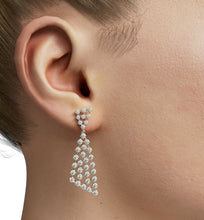 Load image into Gallery viewer, Diamond Dangling Geometric Earrings