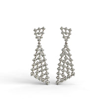 Load image into Gallery viewer, Diamond Dangling Geometric Earrings