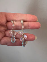 Load image into Gallery viewer, Blue & White Topaz Briolle Cluster Earrings