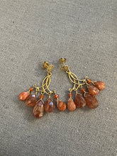 Load image into Gallery viewer, Sunstone Vermeil Chandelier Earrings
