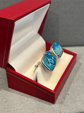 Load image into Gallery viewer, Ocean Blue Agate Cufflinks - minadjewelry