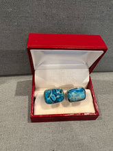 Load image into Gallery viewer, Ocean Blue Agate Cufflinks - minadjewelry