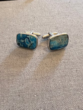 Load image into Gallery viewer, Ocean Blue Agate Cufflinks - minadjewelry