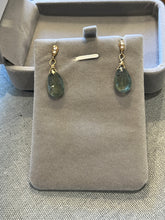Load image into Gallery viewer, Green Moss Aquamarine Briolle Earrings
