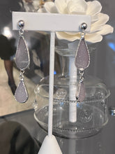 Load image into Gallery viewer, Double Pear Shape Dangling Druzy Earrings