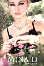 Load image into Gallery viewer, Rose Quartz and CZ French Clip Dangling Earrings