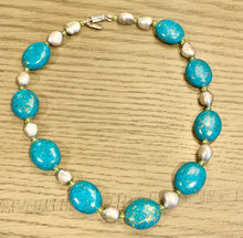 Load image into Gallery viewer, Turquoise and Pearl Necklace