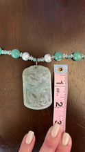 Load image into Gallery viewer, Green Jade Dragon Pendant necklace - minadjewelry