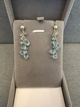 Load image into Gallery viewer, Blue Topaz Briolle Dangling Earrings