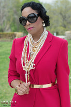 Load image into Gallery viewer, Pearl Tassel Necklace with sterling silver CZ Starburst Accents - minadjewelry