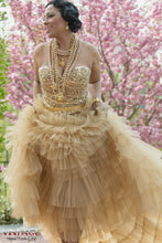 Load image into Gallery viewer, Three Row Gold Pearl Statement Necklace