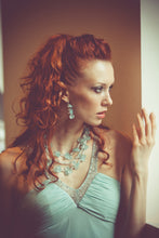 Load image into Gallery viewer, Chalcedony and White Topaz Briolle Statement Necklace