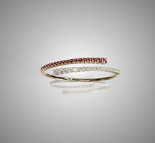 Load image into Gallery viewer, Diamond and Garnet Wrap Bangle