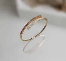 Load image into Gallery viewer, Diamond and Garnet Wrap Bangle