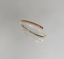 Load image into Gallery viewer, Diamond and Garnet Wrap Bangle