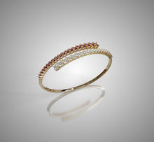 Load image into Gallery viewer, Diamond and Garnet Wrap Bangle