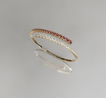 Load image into Gallery viewer, Diamond and Garnet Wrap Bangle