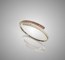 Load image into Gallery viewer, Diamond and Garnet Wrap Bangle
