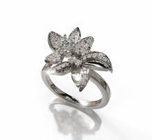 Load image into Gallery viewer, Diamond Flower Ring